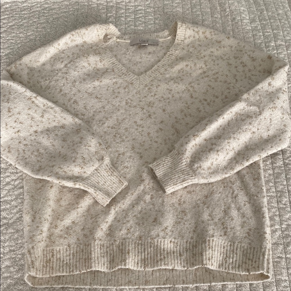 LOFT Cream Sweater for Women